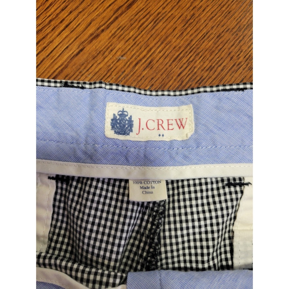 J.Crew Chino Shorts Men 31 Black White Gingham 11" Inseam Cotton Preppy Casual - Picture 7 of 9